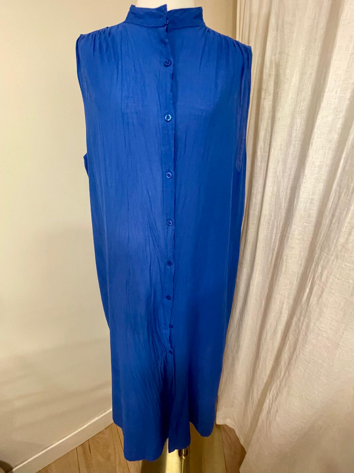 Robe en voile de coton bleu roi Johanna paris