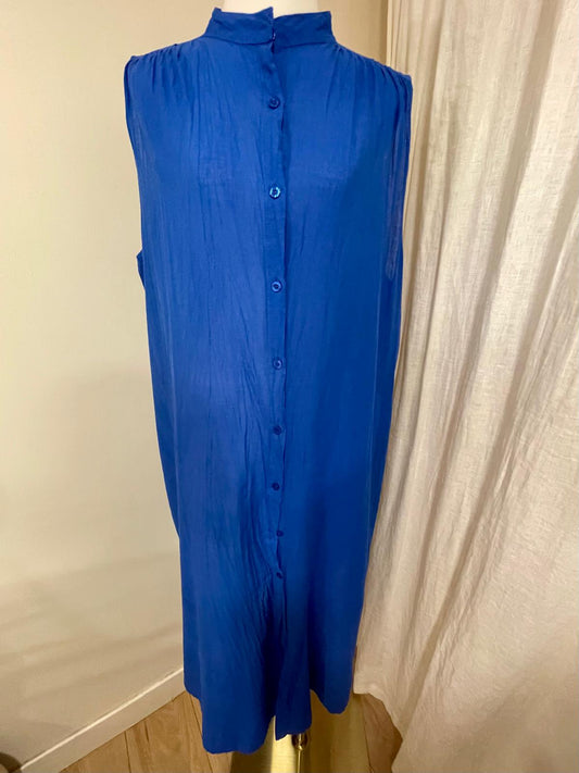 Robe en voile de coton bleu roi Johanna paris