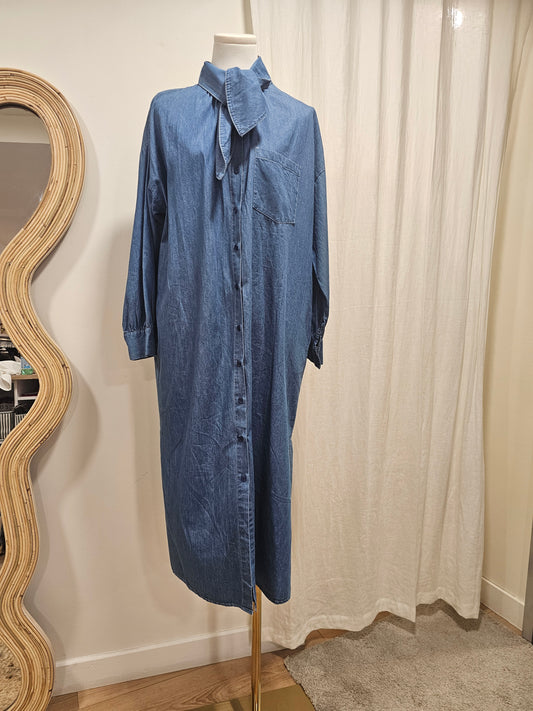Robe en jean col à nouer Johanna Paris