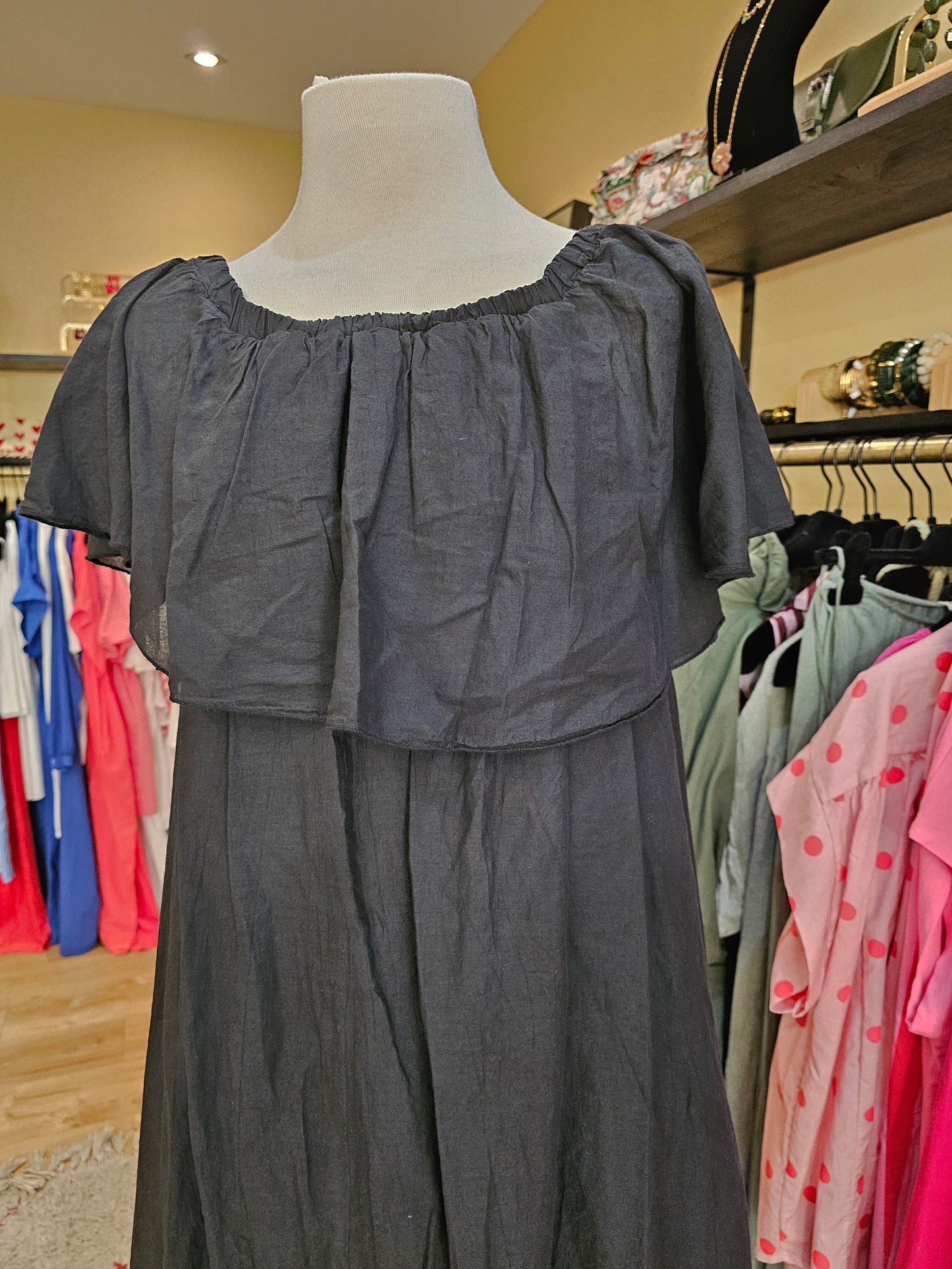 Robe noir voile de coton Johanna Paris