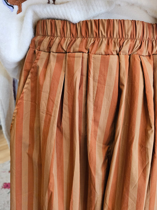Pantalon rayé terracota