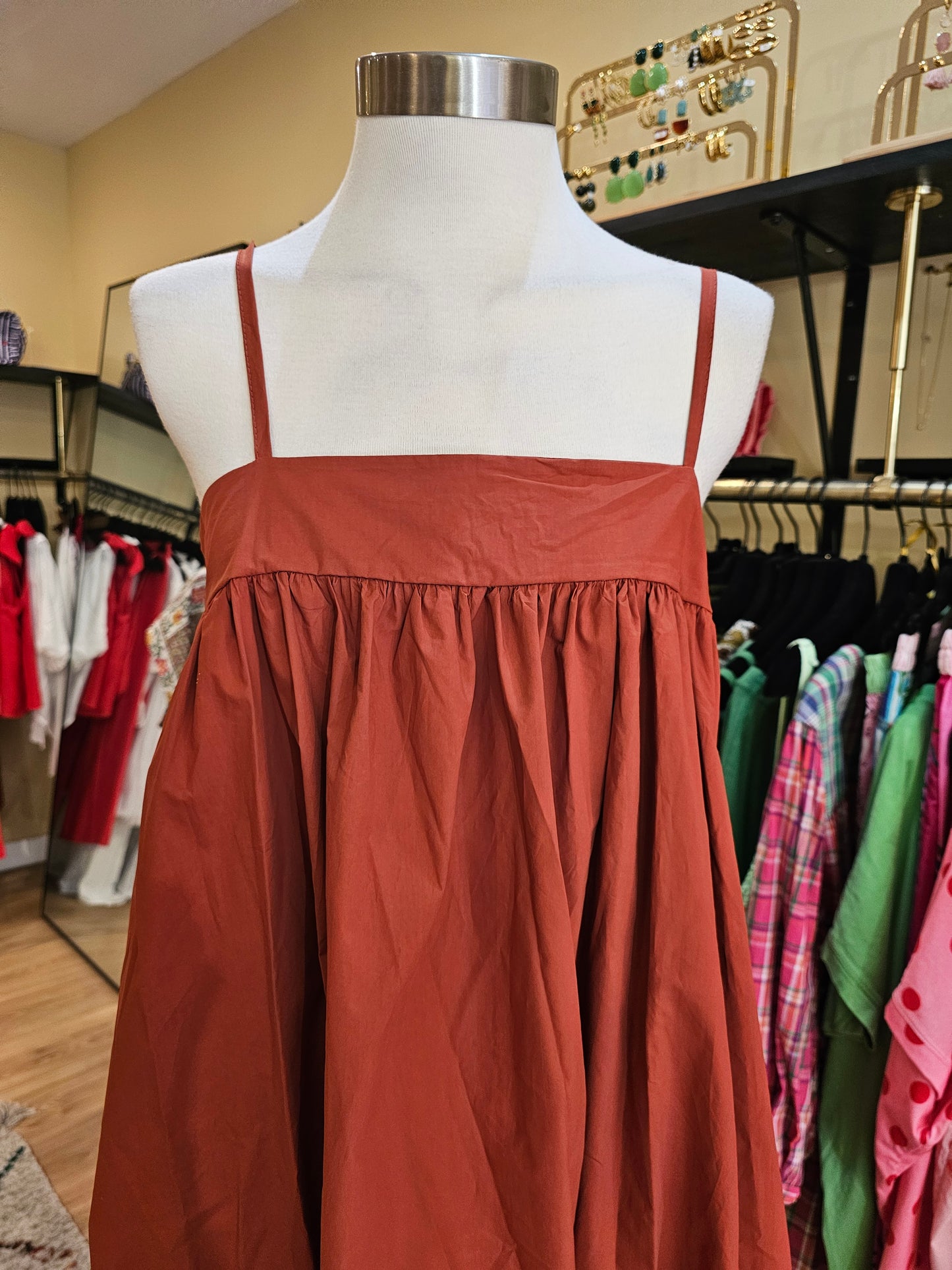 Robe bretelles terracota