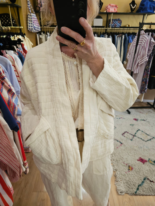 Kimono coton ecru