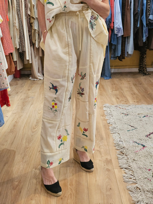 Pantalon brodé Johanna Paris