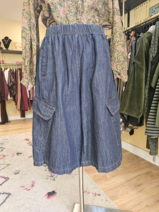 Bermuda cargo long en jean Johanna Paris