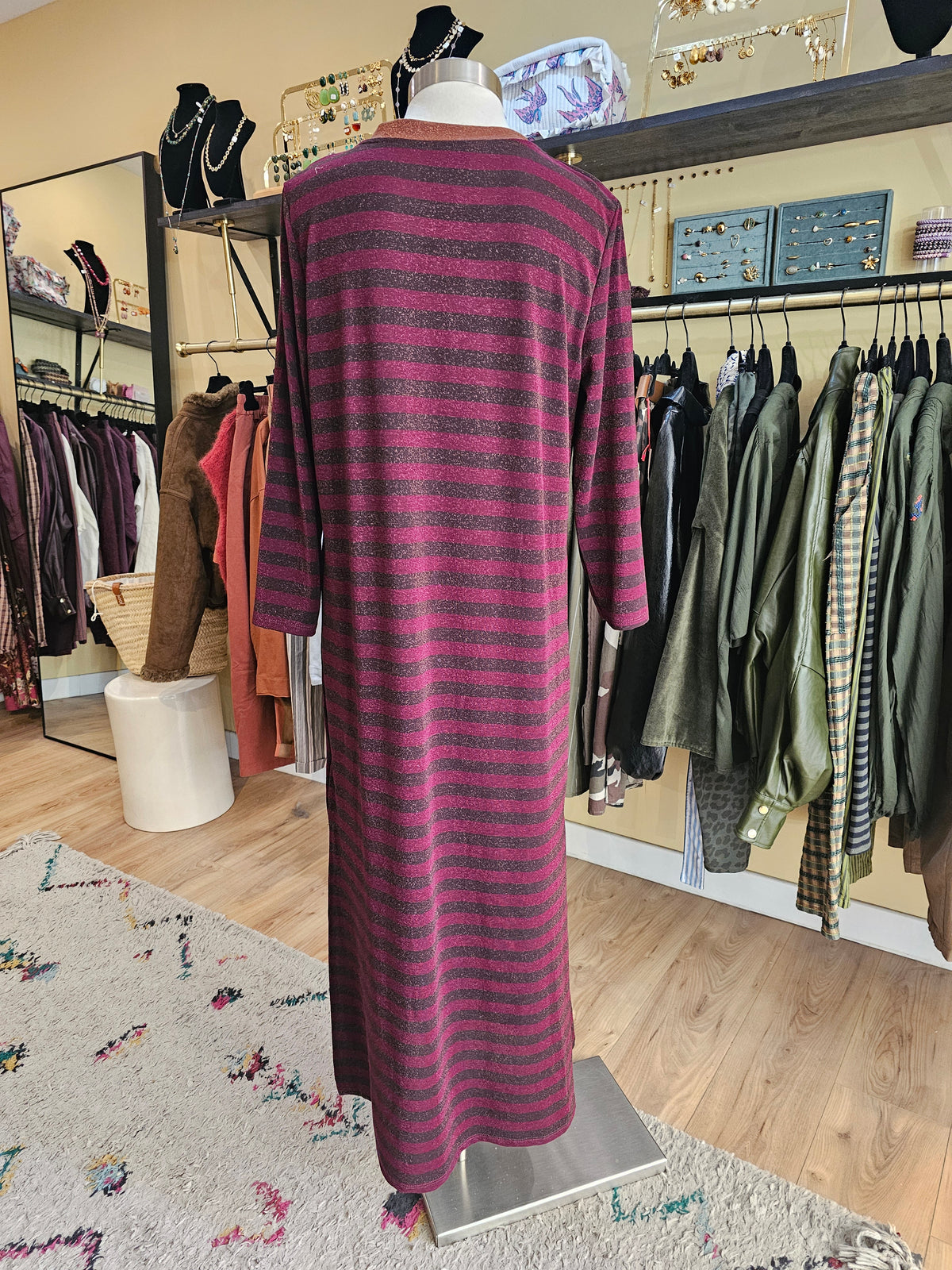 Robe en lurex prune et marron johanna paris