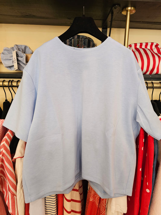Tshirt molletonné bleu clair