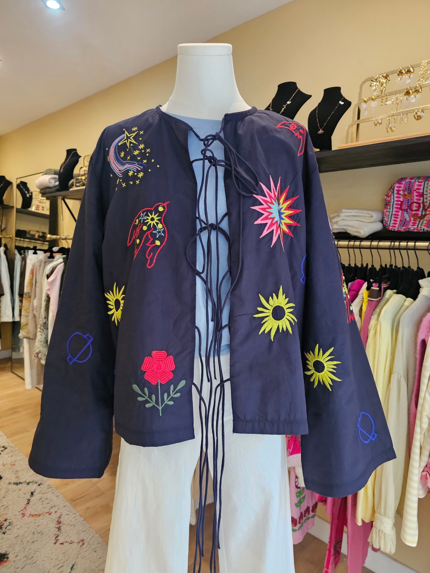 Veste brodée marine