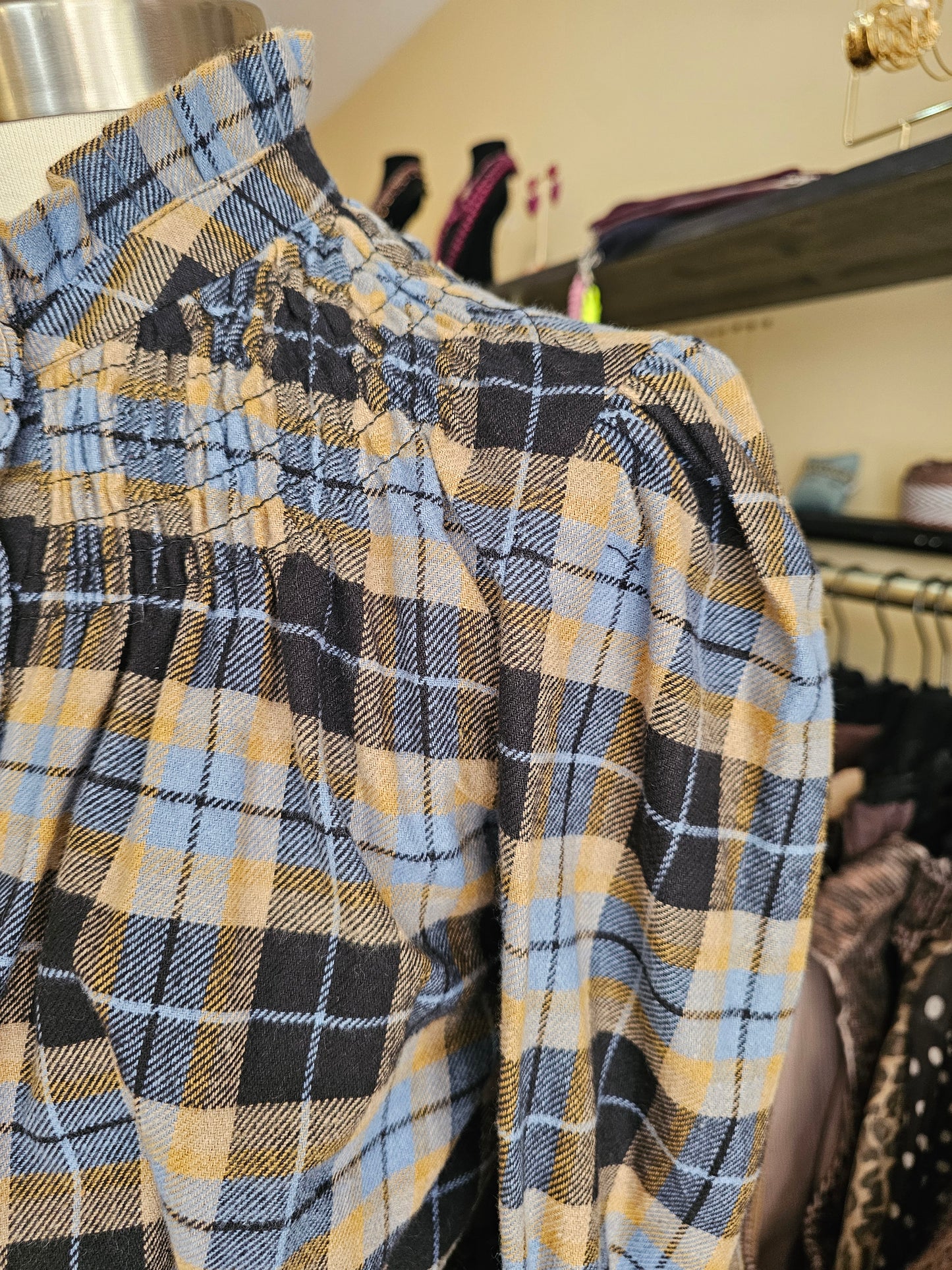 Chemise smokee à carreaux Johanna Paris