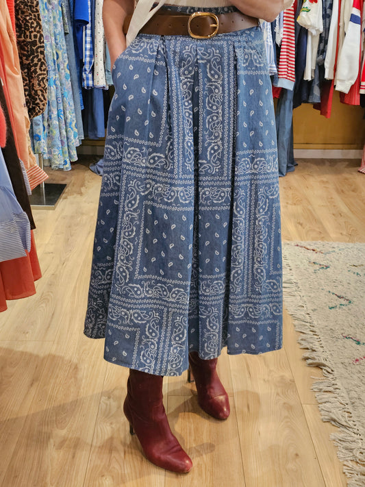 Jupe bandana bleue