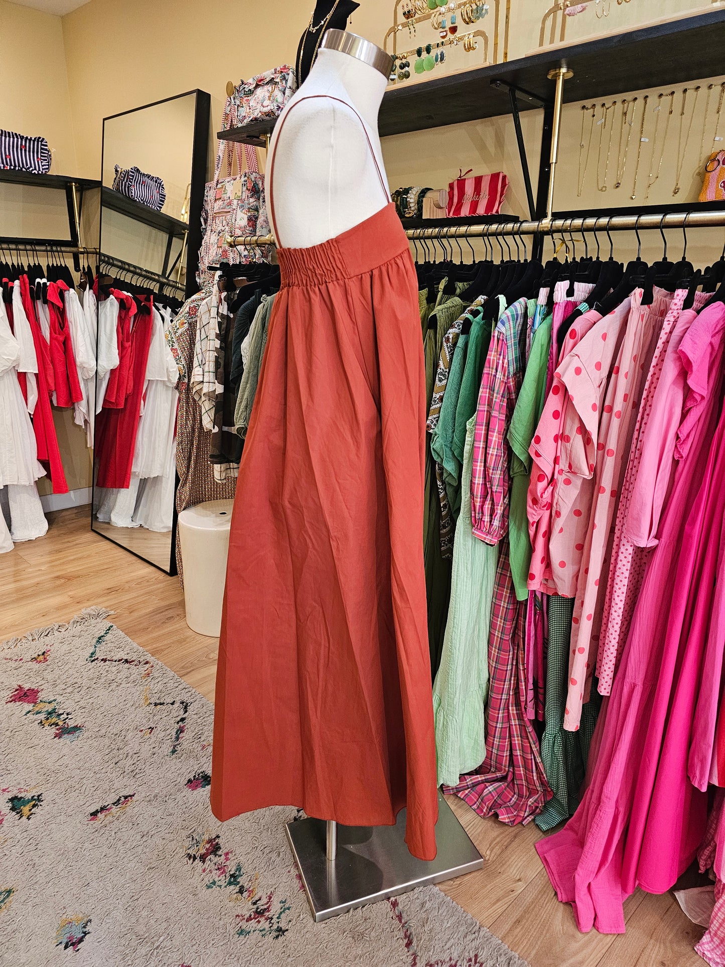 Robe bretelles terracota
