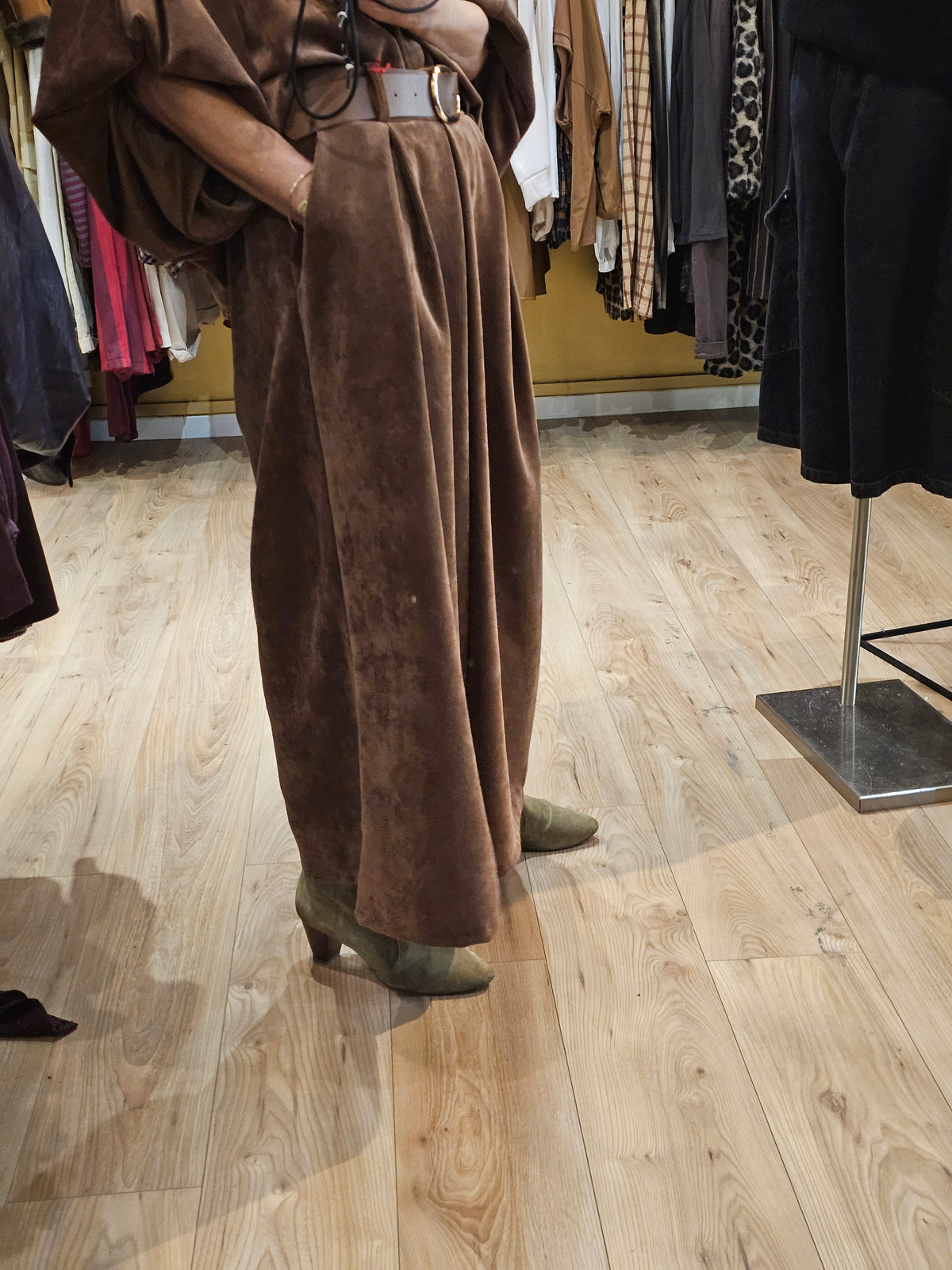 Pantalon jupe culotte chocolat Johanna Paris