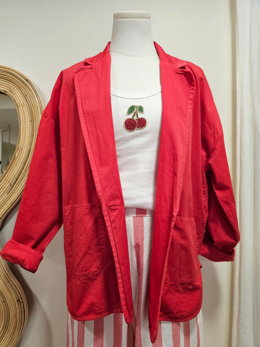 Veste rouge en coton
