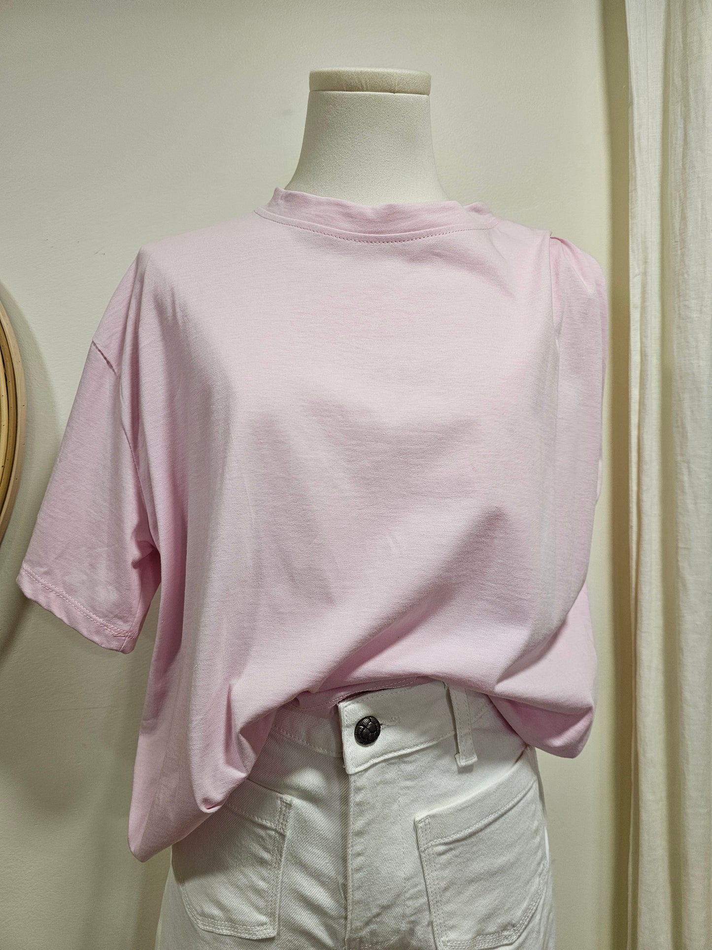Tshirt rose epaule dénudée The corner
