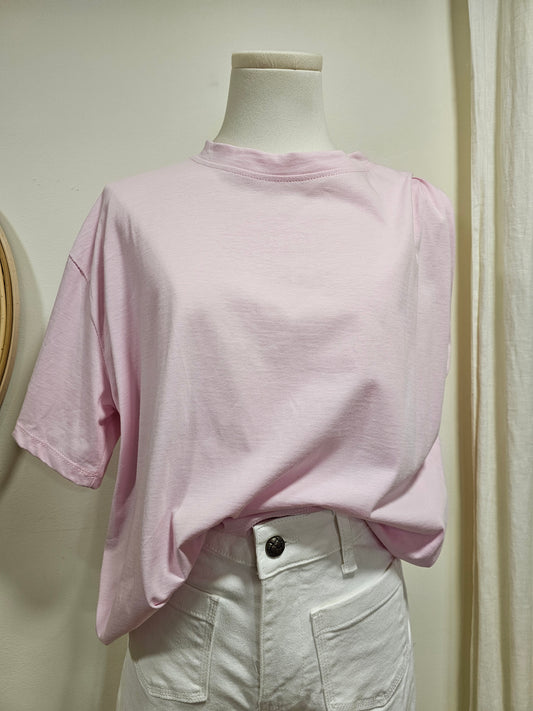 Tshirt rose epaule dénudée The corner