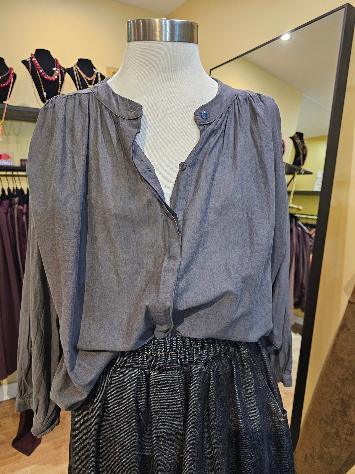 Chemise en eoton gris anthracite Johanna Paris