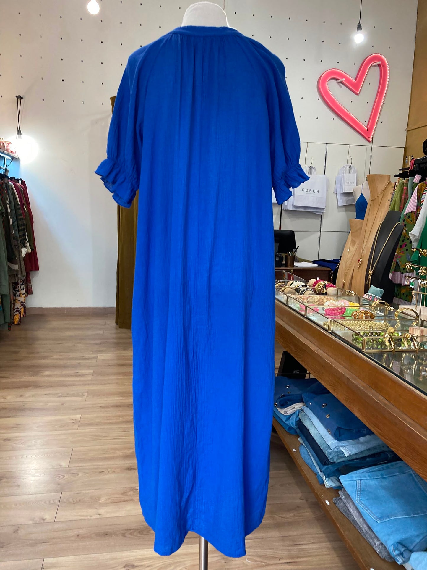 Robe voile de coton bleu roi Johanna paris