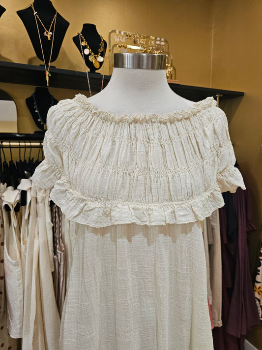 Robe en garza ecrue johanna paris