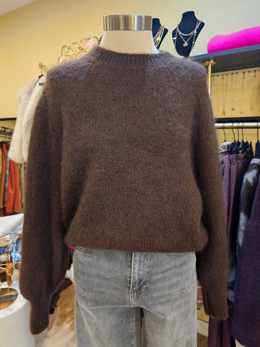 Pull mohair chocolat Johanna Paris