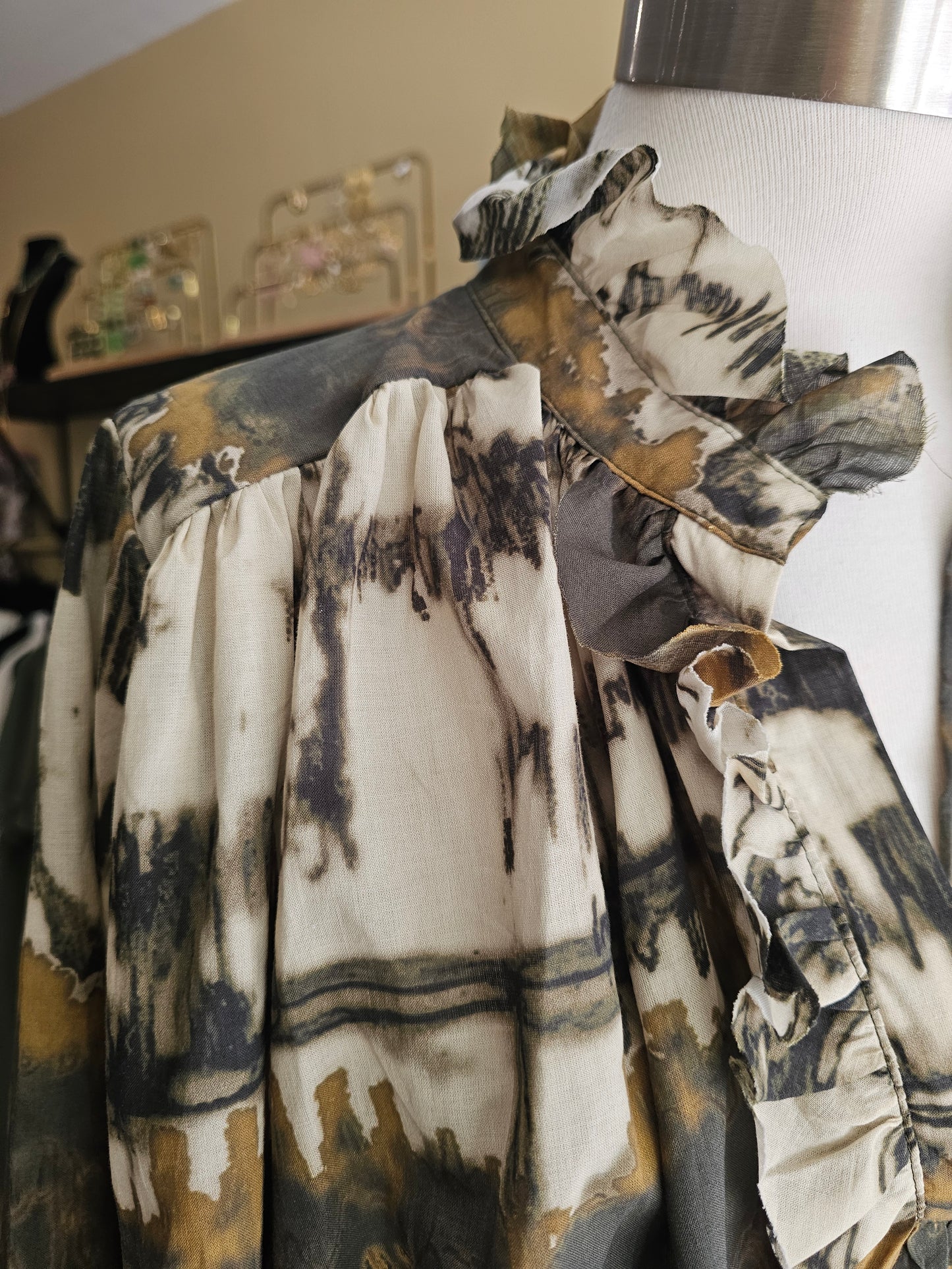 Blouse tye and dye kaki johanna paris