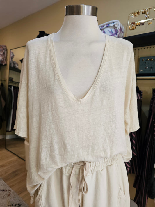 Tshirt en lin ecru johanna paris
