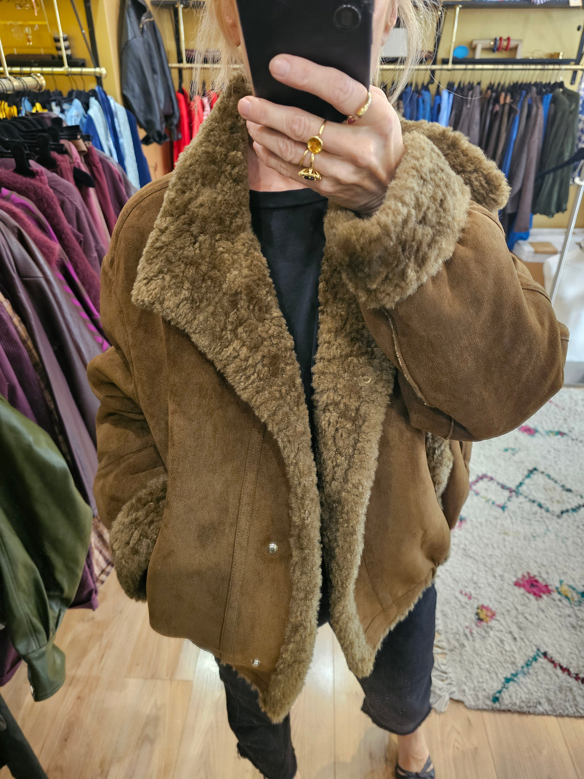 Veste en fausse fourrure kaki Johanna Paris