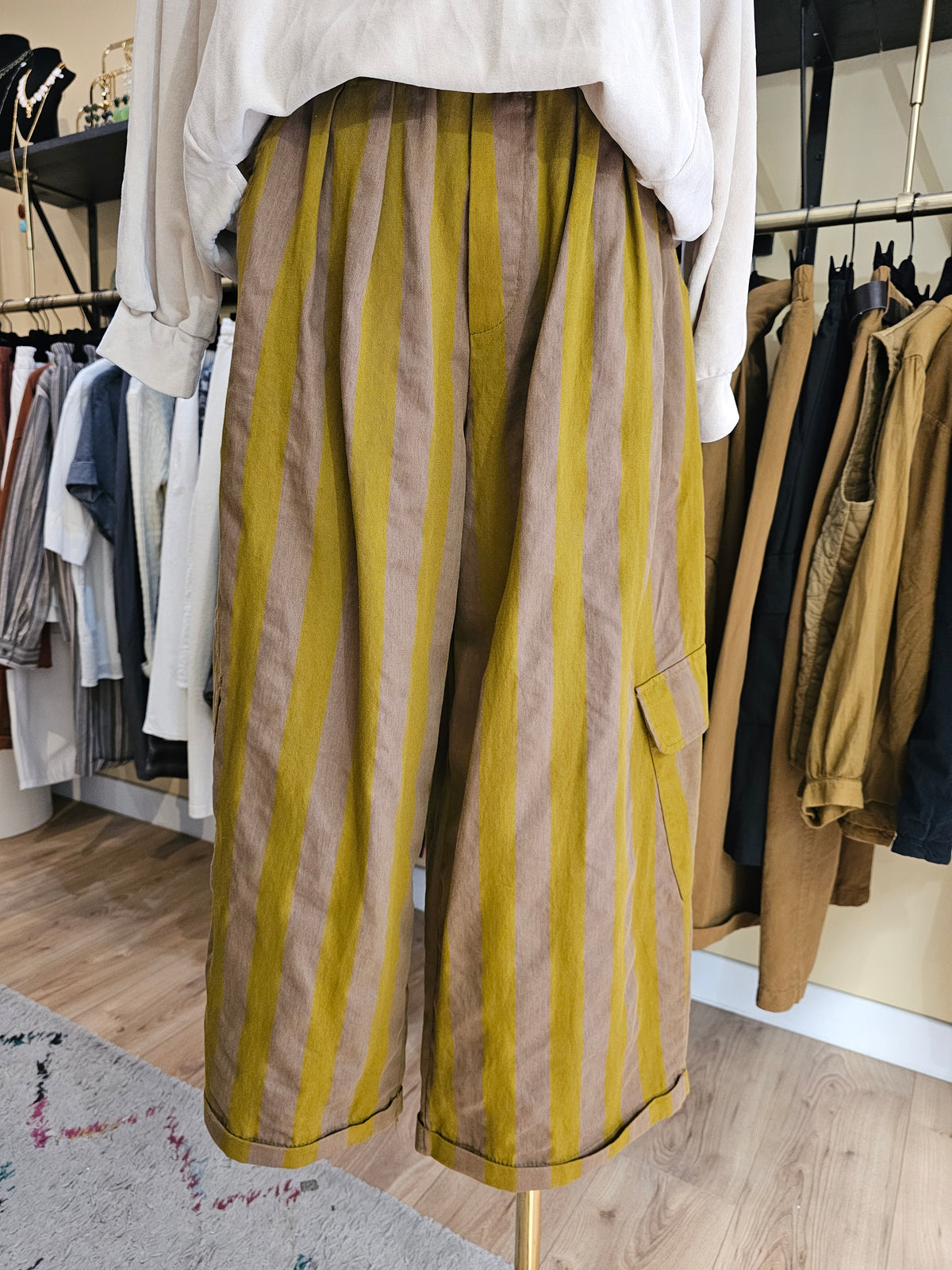 Pantalon cargo rayé johanna paris