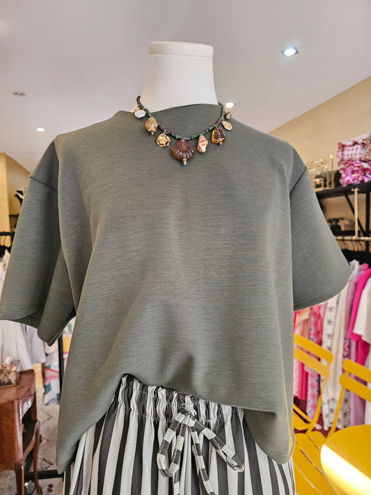 Tshirt molletonné kaki