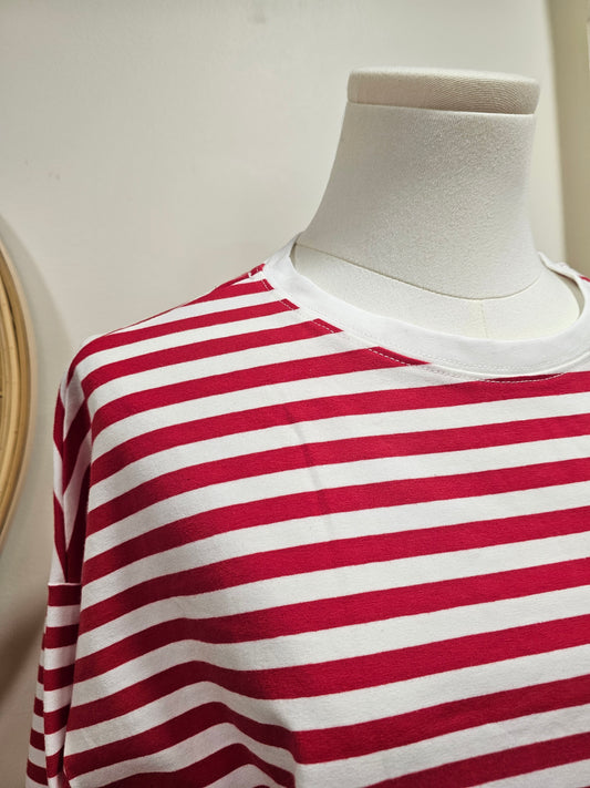 Marinière rayée rouge et blanc