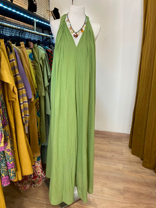 Robe coton vert amande Johanna Paris
