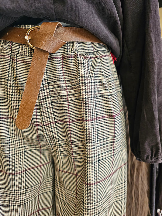 Pantalon large à carreaux Johanna Parid