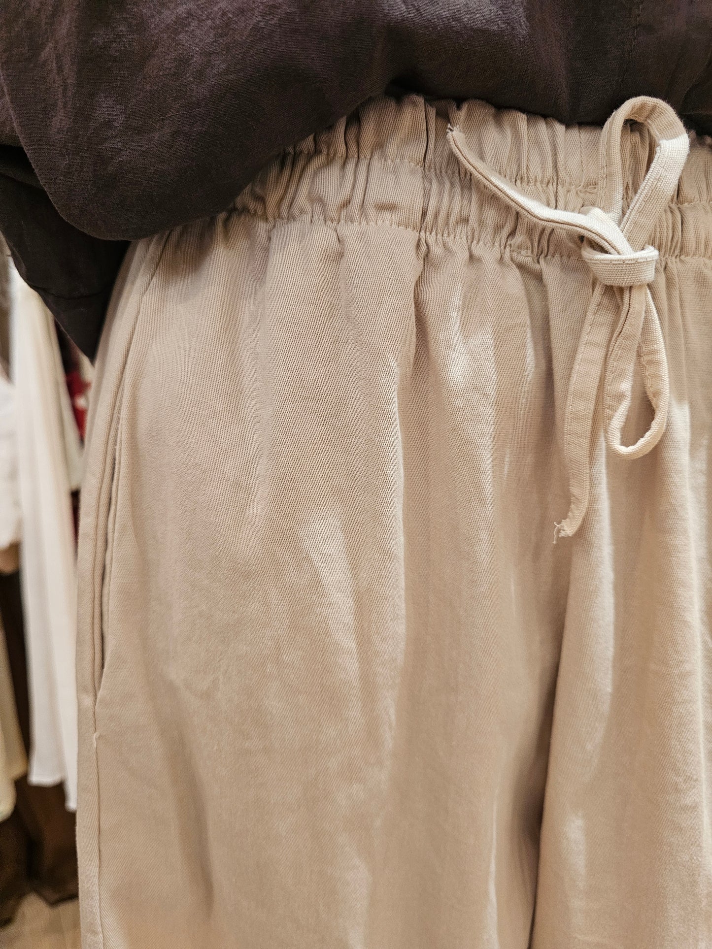 Pantalon beige en coton epais Johanna Paris