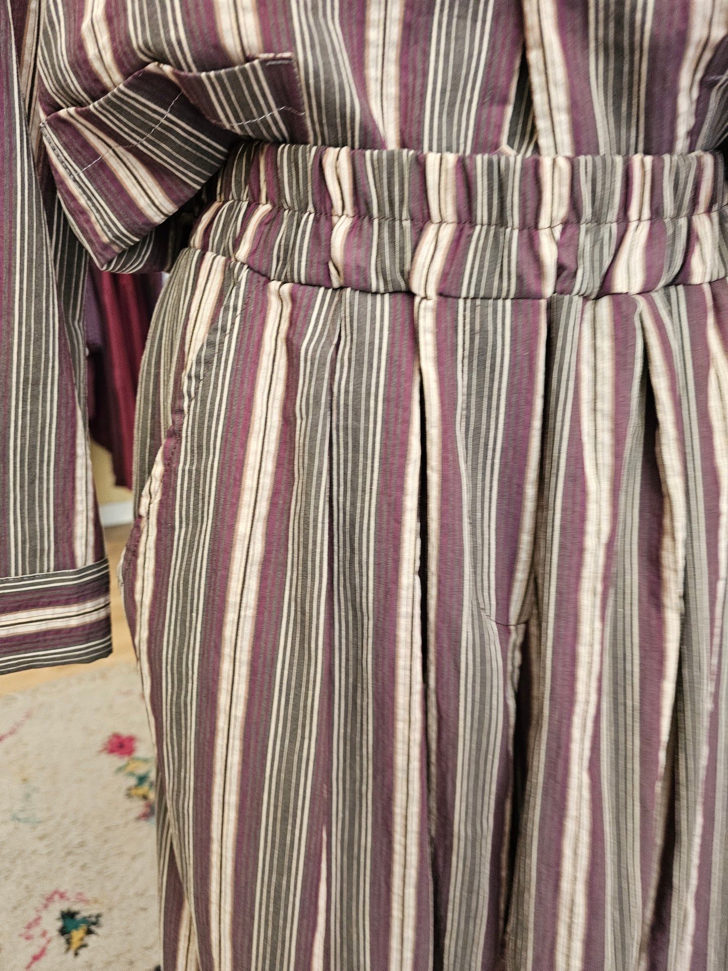 Pantalon magic 2 rayé prune Johanna paris