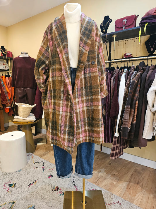 Manteau oversize à carreaux