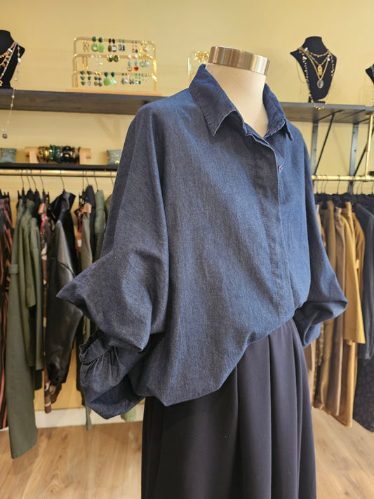 Chemise en jean manche ballon Johanna Paris