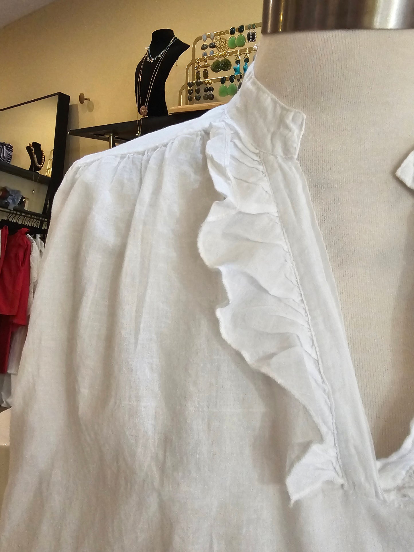 Top en voile de coton blanc