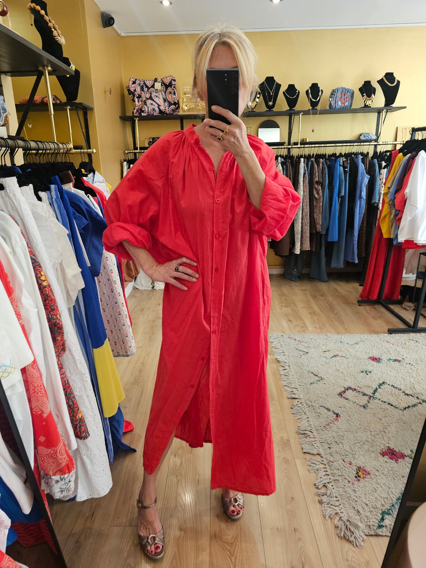 Robe chemise en voile coton