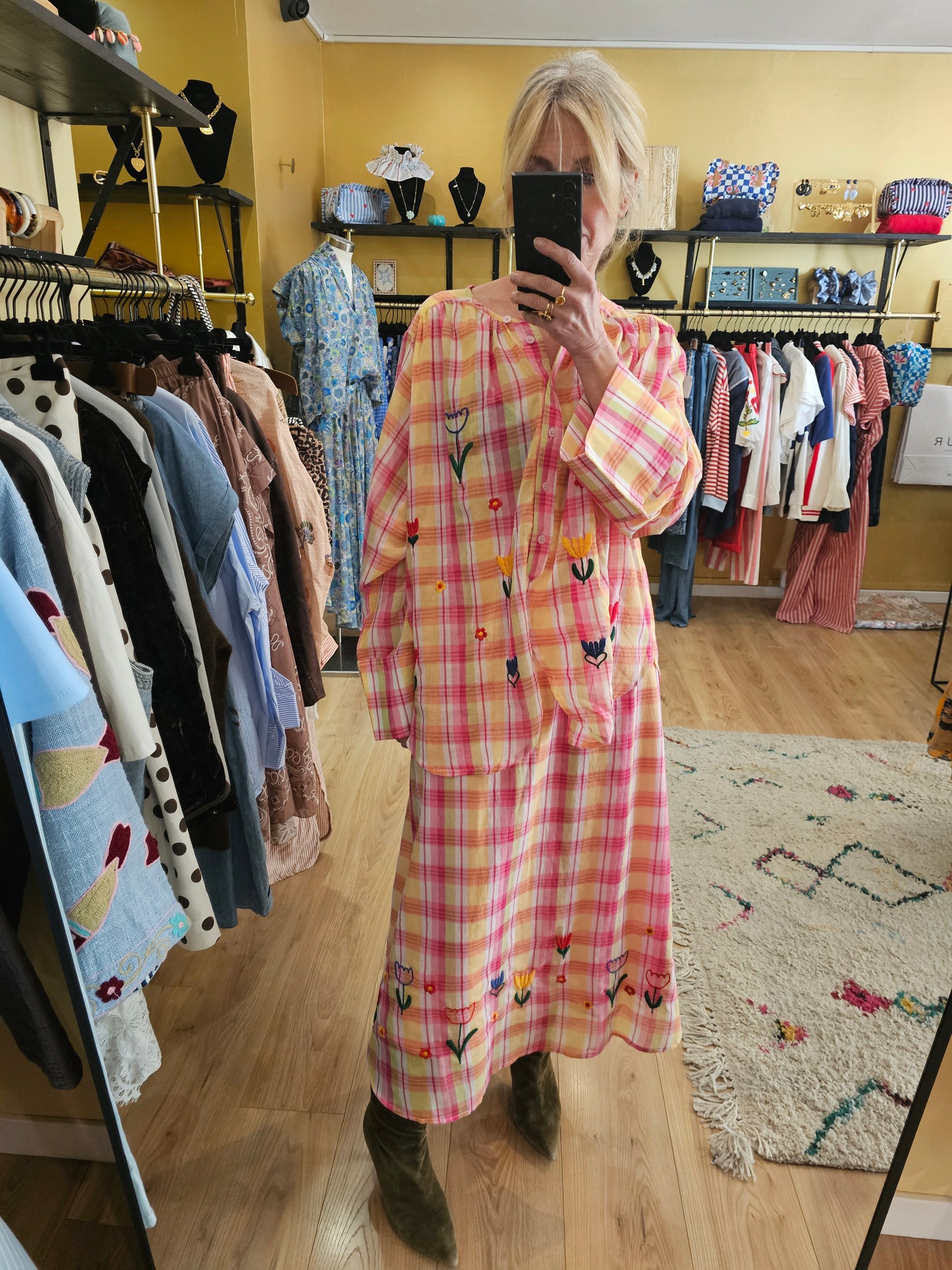 Chemise à carreaux brodée The corner