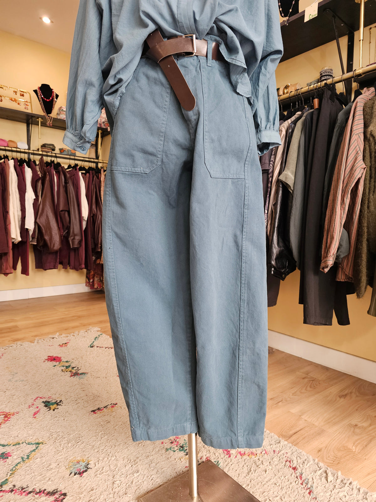 Pantalon bleu canard