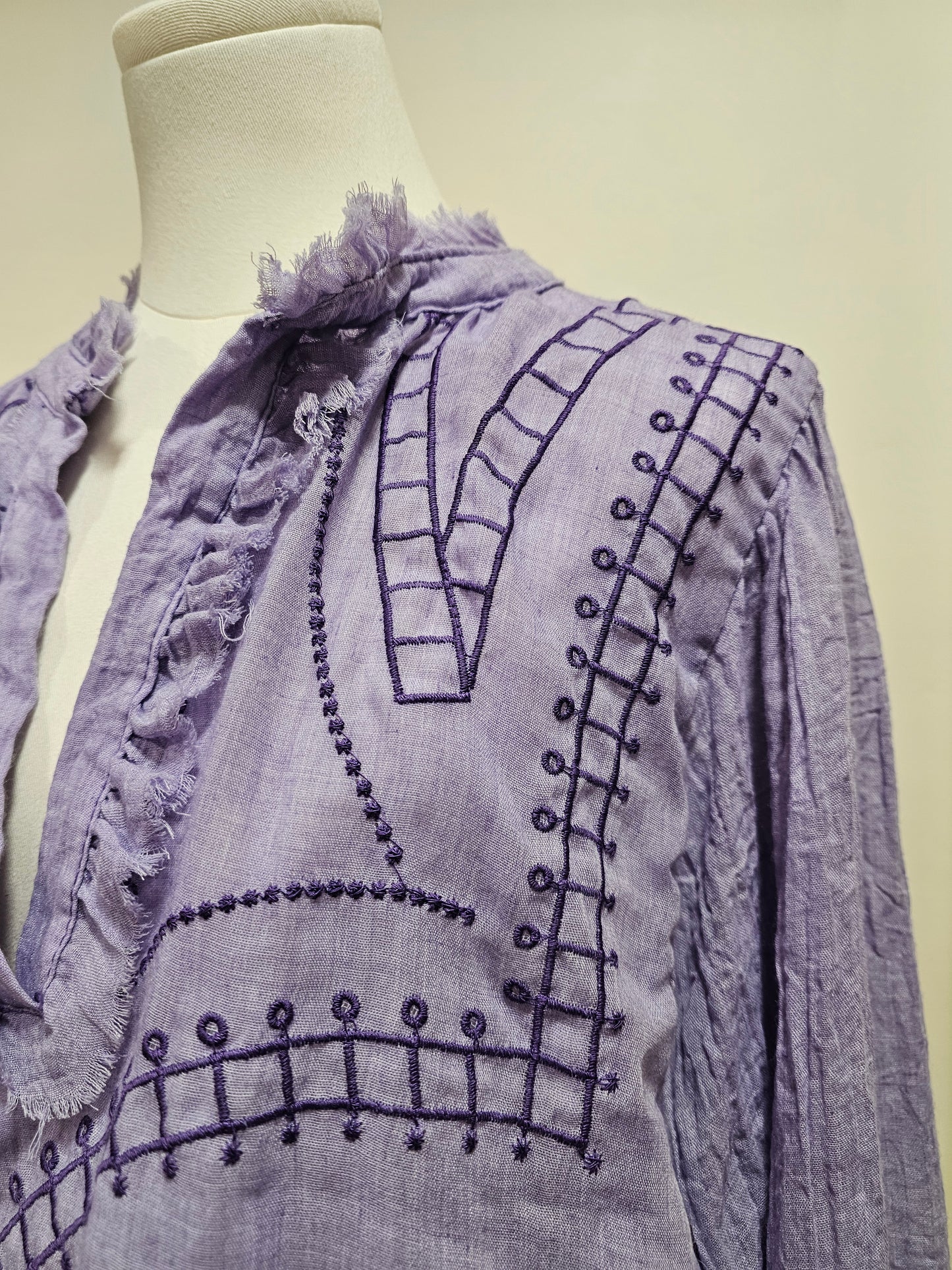 Blouse brodée violette Johanna Paris
