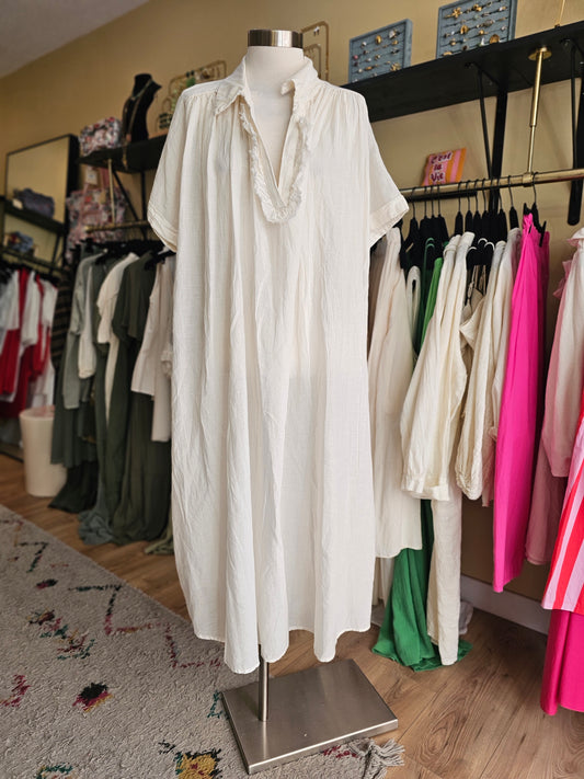 Robe en voile de coton ecru johanna paris