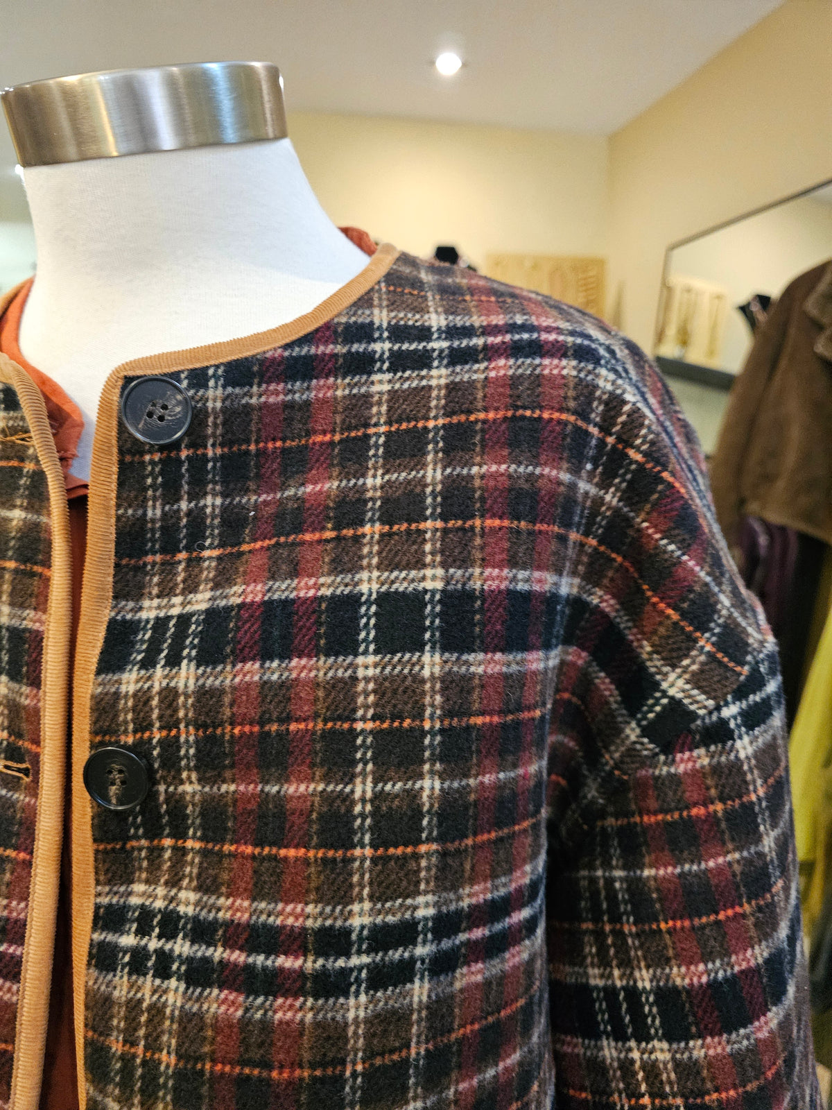 Veste à carreaux doublure bandana Johanna Paris