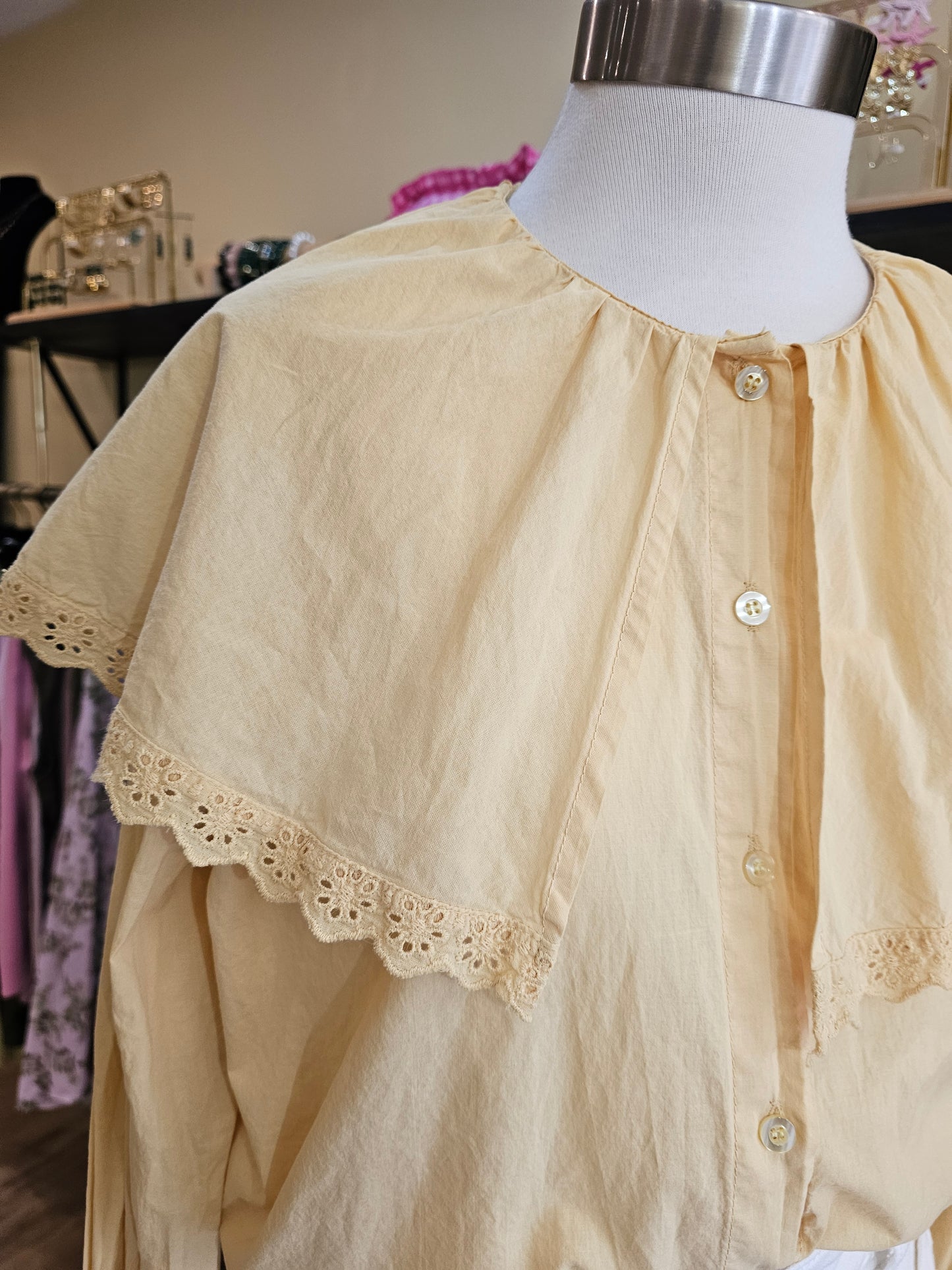 Chemise jaune col Johanna Paris