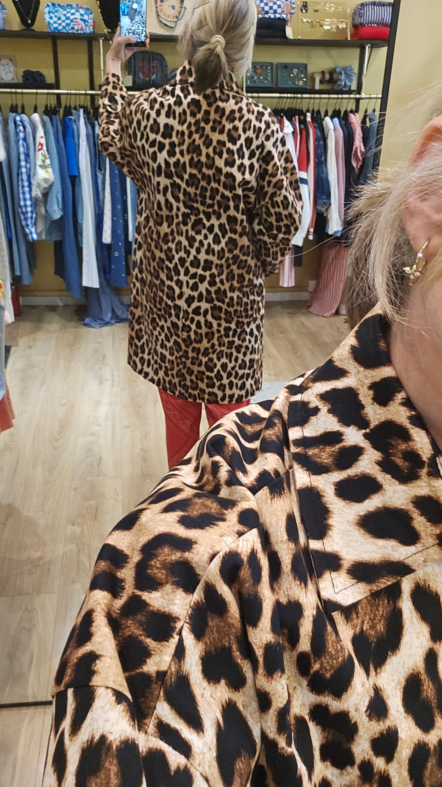 Veste longue leopard