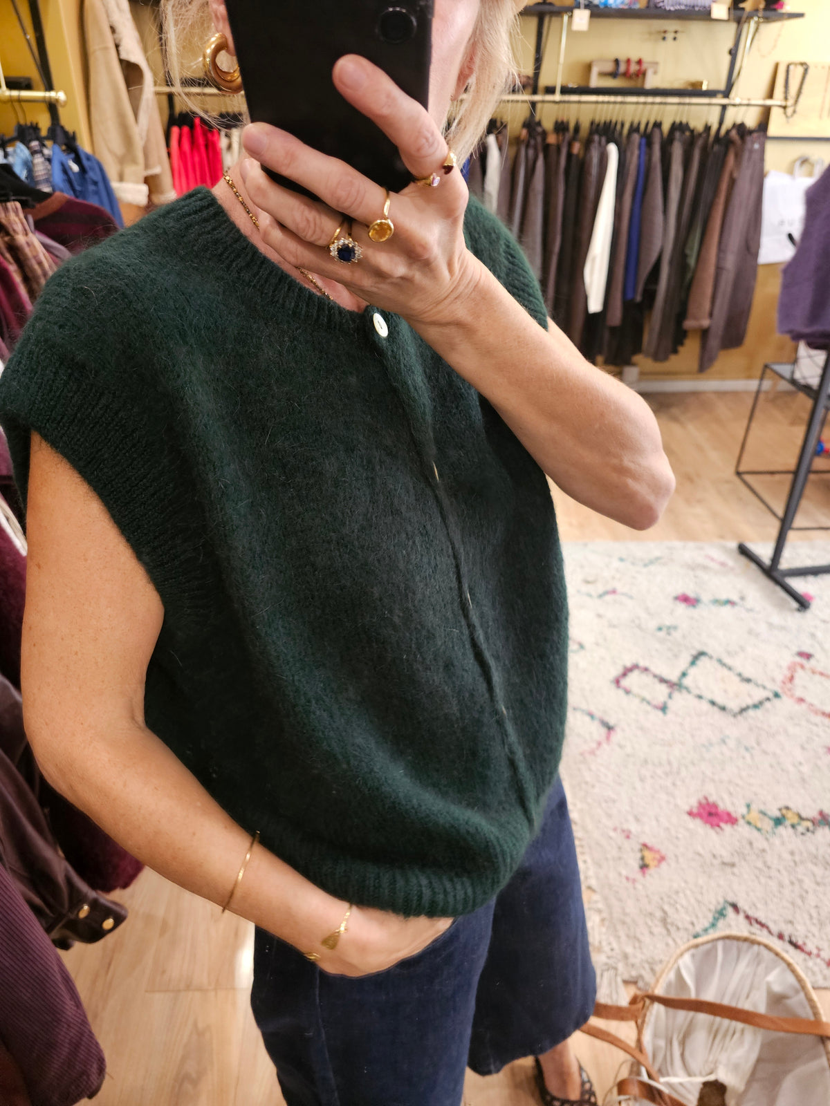 Gilet debardeur vert en mohair