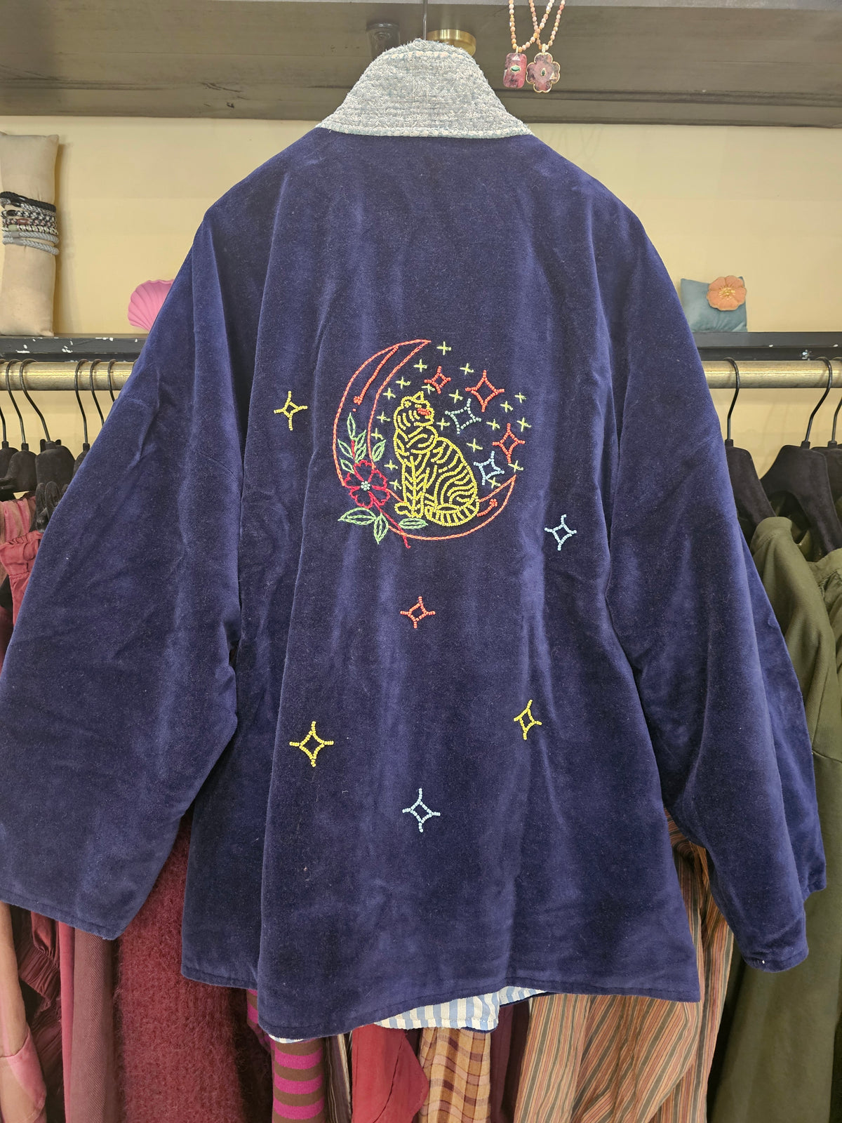 Kimono en velours marine The corner