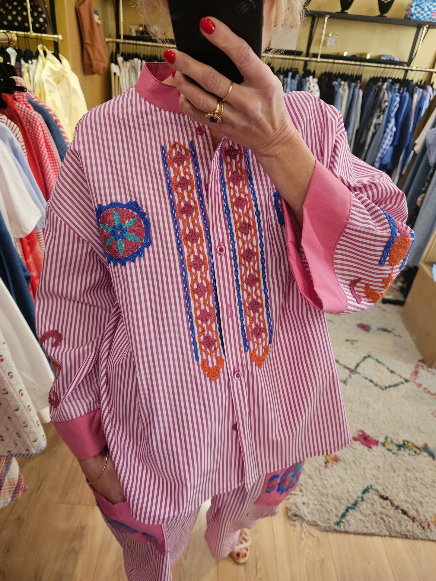 Blouse rayée brodée Johanna Paris