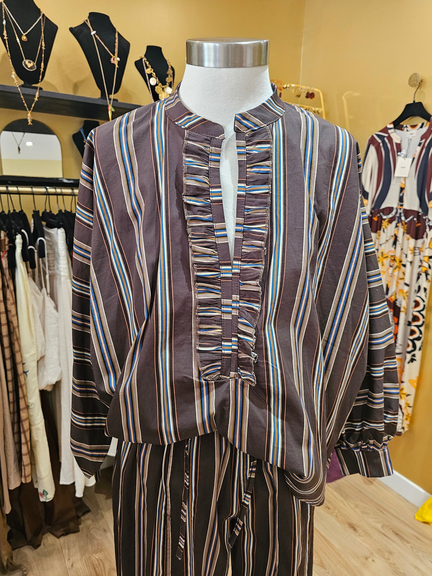 Blouse marron rayée Johanna Paris