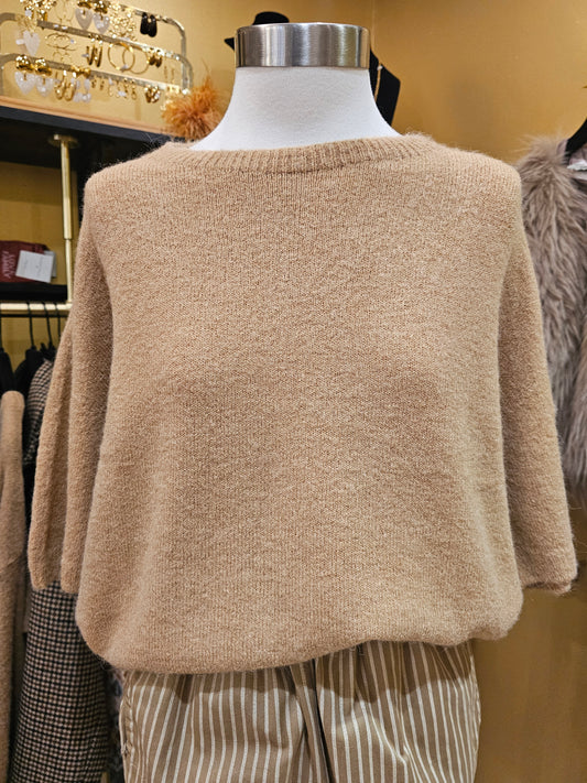 Pull manches courtes camel