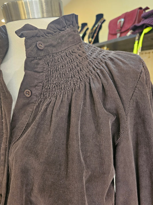 Chemise smockee chocolat Johanna Paris